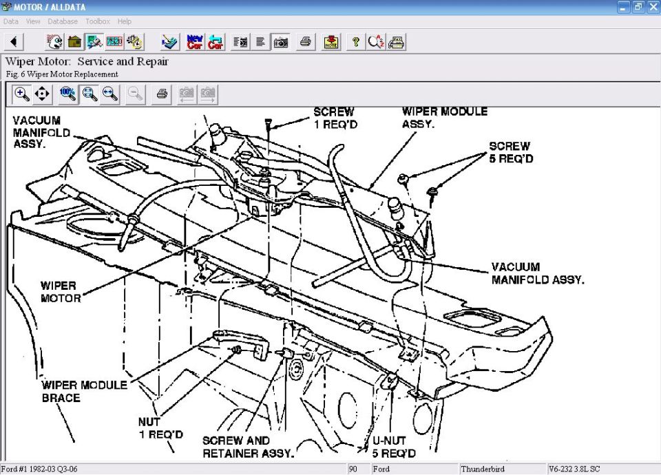 AllData image of the wiper module assembly.