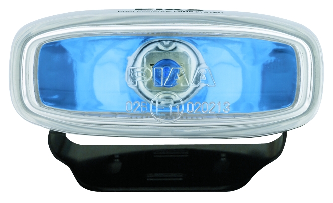 PIAA driving light with blue lens and chrome trim