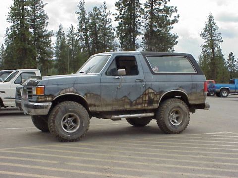 1989 Ford Bronco - This 1989 Ford Bronco is parked outdoors with other vehicles visible.