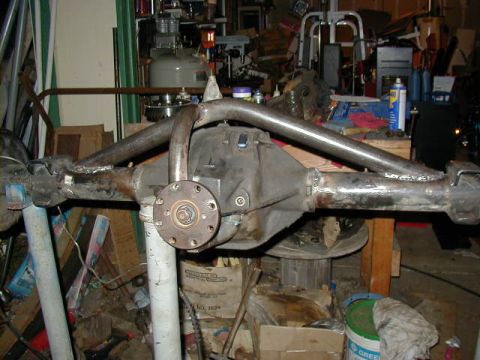 1994 Ford Explorer - Custom trussing added to a rear axle assembly in a workshop setting.