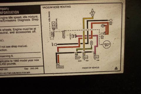 1992 Ford Bronco - '92 351W vacuum diagram