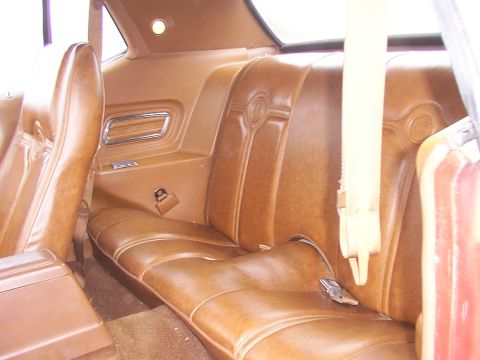 1973 Mercury Cougar - the back seat. I love the embossed inlays.