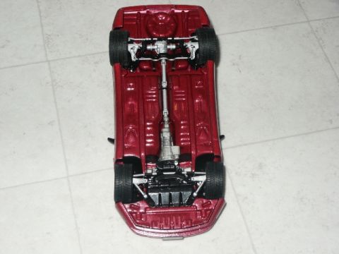 1998 Mercury Sable - Model car underside detail, showing transmission and rear axle assembly.