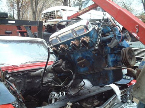 1967 Ford Galaxie - Another shot of the engine/trans coming out