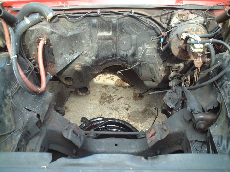 Engine compartment is empty.