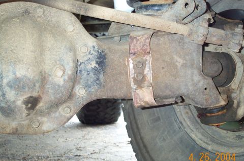 1986 Ford Bronco - Cleaning the strap before welding the mount
