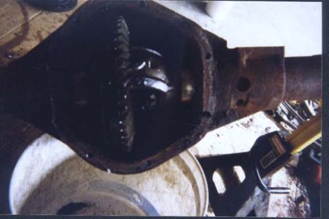 1996 Ford Bronco - Close-up view of an open differential housing, revealing the internal gears.