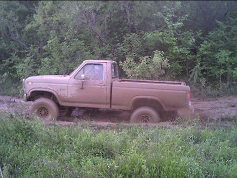 1983 Ford F-150 - a quick stomp of the gas and watch her drop.