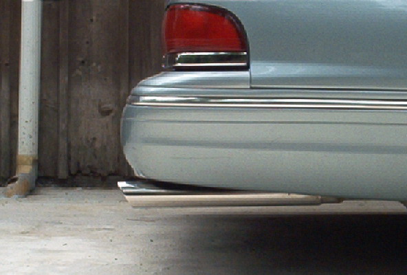 1996 Ford Crown Victoria rear bumper, taillight, and exhaust tip