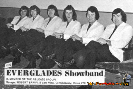 1990 Ford Bronco - The Everglades Showband, a member of the Release Group, poses for a photo. Manager Robert Erwin is listed with contact information.