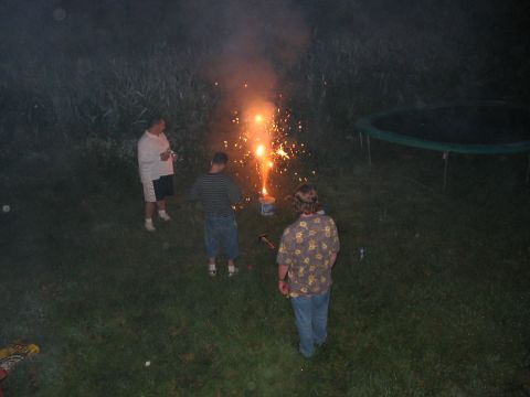 1989 Ford Bronco - Me, John, and Clint playing with FIRE!! and fireworks