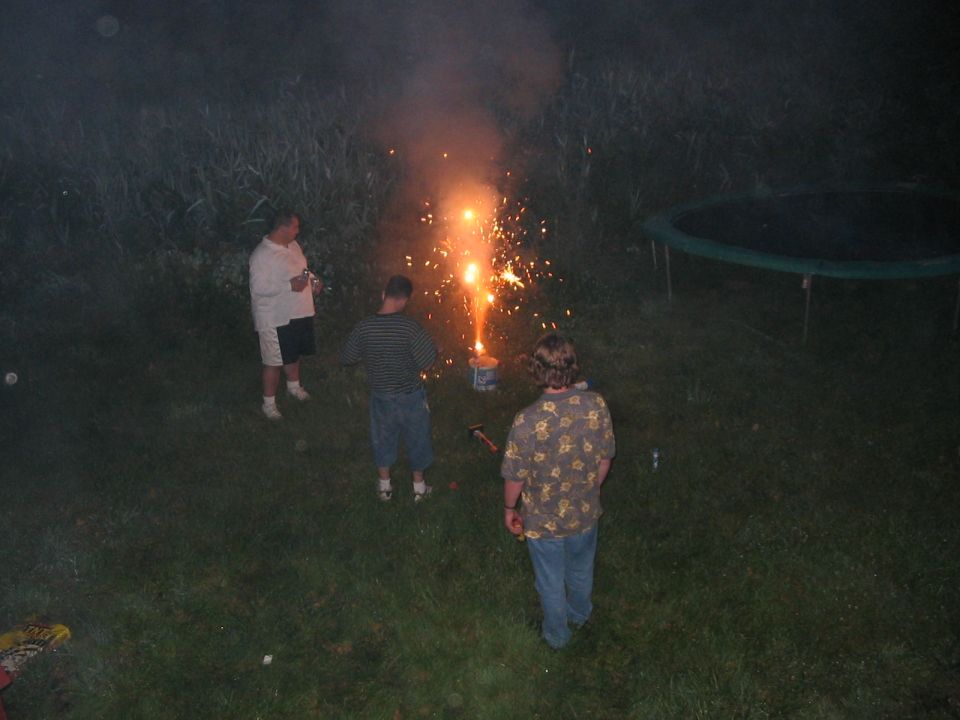 Me, John, and Clint playing with FIRE!! and fireworks