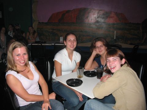 1989 Ford Bronco - Morgan on the left, Jessica and Marie in the back, with Erin on the right...showing off the tongue ring!!!