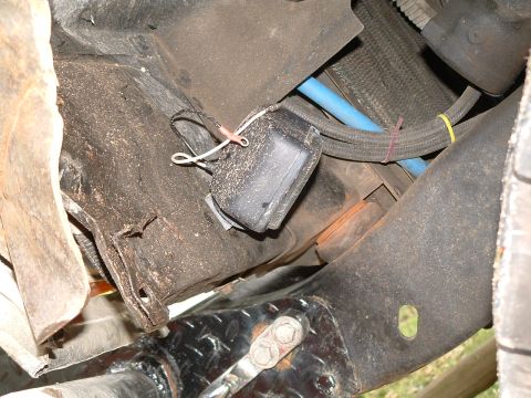 1979 Ford Bronco - found a hole in the core support, didnt have to drill. theres one on each side
