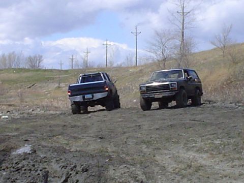 1981 Ford Bronco - 2 trucks wheelin... one pulling super only if needed extraction duty (he wasnt needed and therefore not pictured)