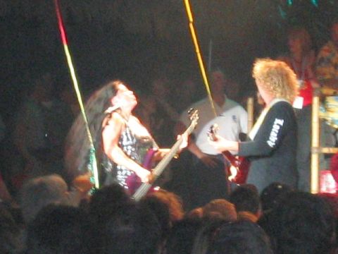 1989 Ford Bronco - A band performs live on stage with musicians playing guitars and a bassist in the foreground.