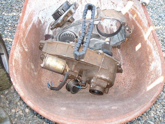 Transfer case with chain and motor
