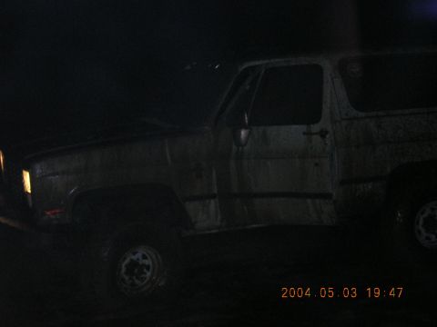 1984 Chevrolet Blazer - A weathered Chevrolet K5 Blazer is shown parked at night, with a timestamp indicating the photo was taken in 2004.