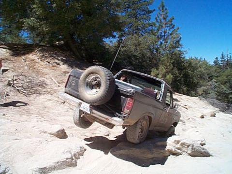 1981 Ford Bronco - This 1981 Ford Bronco is navigating a challenging rocky trail.