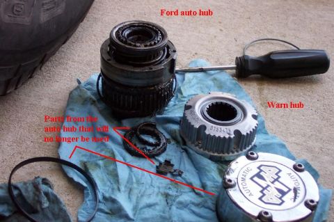 1992 Ford Bronco - Comparison of auto hubs and manuals