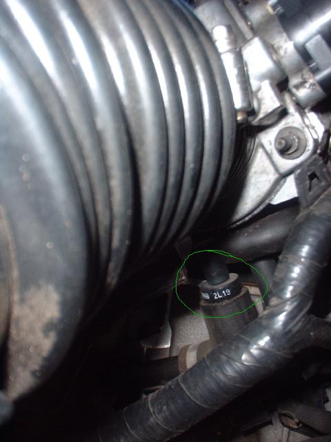 1996 Ford Taurus - Engine component with a hose attached, showing part number '2L19'.
