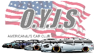 1998 Ford Taurus - Car club logo displays multiple vehicles under an American flag graphic.