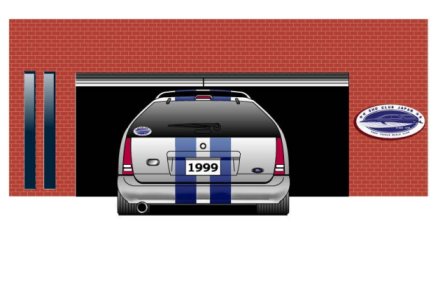 1998 Ford Taurus - This station wagon displays a 1999 license plate and racing stripes.