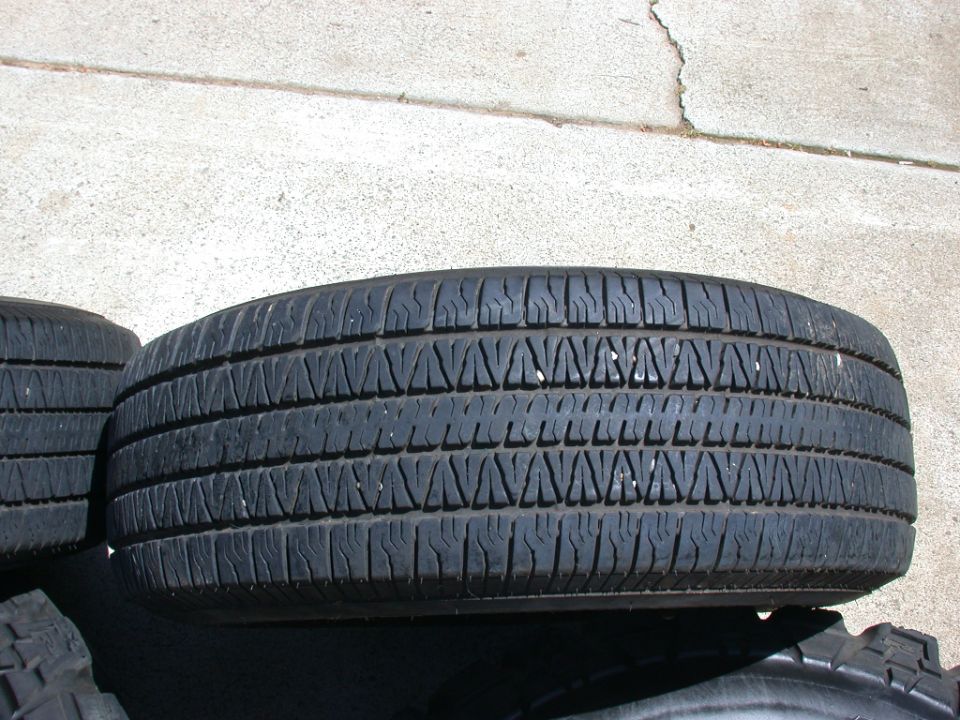 Tire tread on a concrete surface