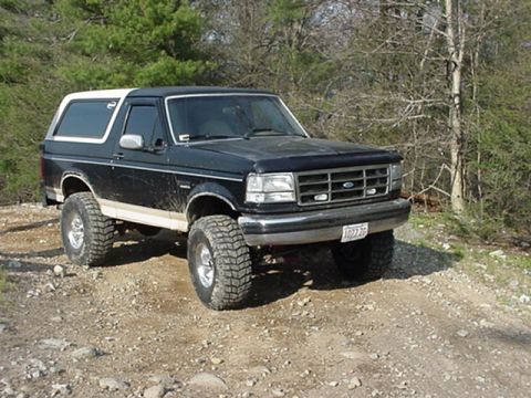 1993 Ford Bronco - This 1993 Ford Bronco is shown with a lifted suspension and off-road tires.