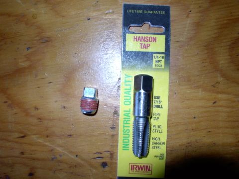 1986 Ford Bronco - I used this 1/4" NPT-18 plumbing tap I got from Home Depot for $7.00 CDN, the plug is $1.35 CDN and with over a 7/16" hole, the axle emptie…
