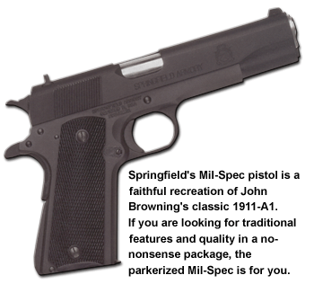 1997 Ford Expedition - A Springfield Armory 1911 pistol is shown in this image, with descriptive text accompanying it.