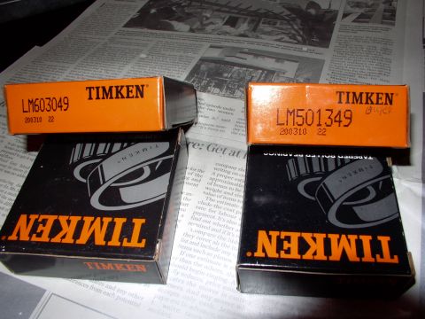 1986 Ford Bronco - Timken bearings from a bearing supply house turned out to be cheaper than my jobber's off shore brand. Inners (left) were $13.23 CDN and ou…