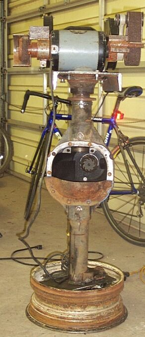 1990 Ford Bronco - Grinder pedestal. 8.8 with D44 spindle & hub on top