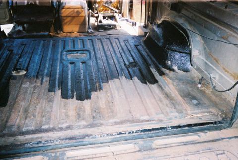 1983 Ford Bronco - First thin coat of Herculiner