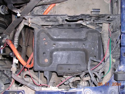 1994 Ford Bronco - this is a dual battery tray from a diesel F250 that goes where the stock bronco washer/coolant resevoir is. Totally bolt in, and the same a…