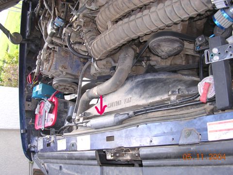 1994 Ford Bronco - this is the location of the 150 amp fuse between the iso and the auxilliary battery. It is inside a piece of 1.5" PVC pipe, thats covered w…