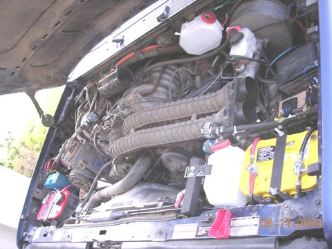 1994 Ford Bronco - whole engine compartment with dual batts and new reservoirs, etc.