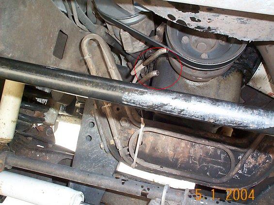 Here you can see where I cut the tranny cooler lines down.