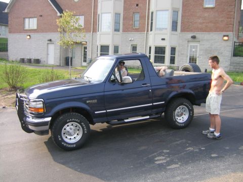 1994 Ford Bronco - This 1994 Ford Bronco is shown with its top removed, offering a side view of the convertible SUV.