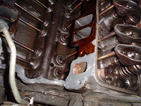 1981 Ford Bronco - High temp RTV on the ends and water ports