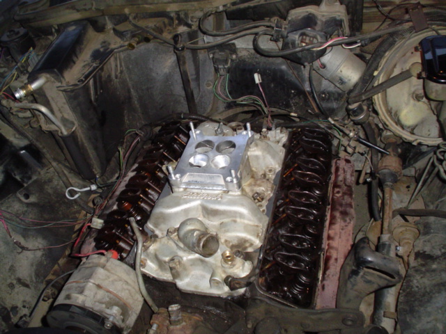 stuck the gaskets to the intake minus the ends and pressed it into place.  Then installed a few bolts till the contacted the intake.  Put the rest in and will be tightening them down tommorrow.