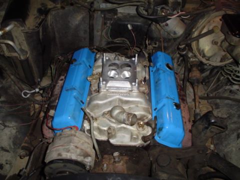 1981 Ford Bronco - ford blue.. it was either that or aluminum colored. I just quickly sanded it down and threw 2 coats on.