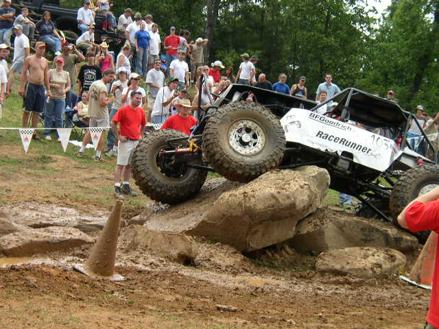 Off-road buggy with BFGoodrich tires climbing large rocks