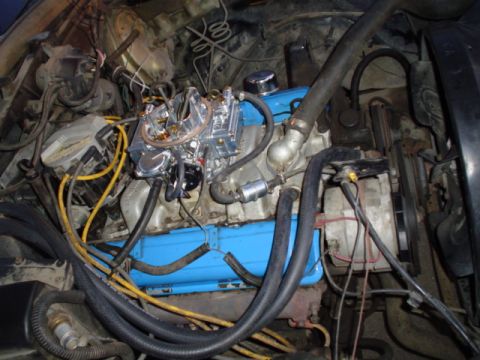 1981 Ford Bronco - glamor shot of the new distributor. Oh and I removed a bunch more smog stuff and put on new heater hoses
