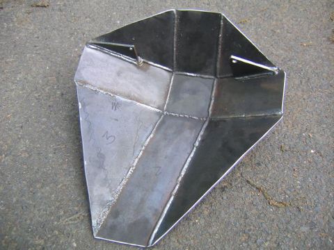 1978 Ford Bronco - A custom-fabricated metal skid plate, likely for off-road use, is shown from a top-down perspective.