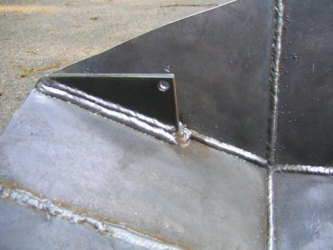 1978 Ford Bronco - This is a close-up view of a welded metal part, likely a custom fabrication.