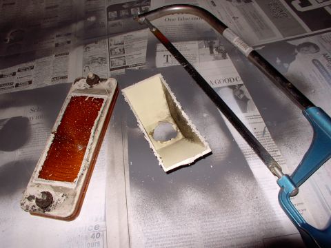 1986 Ford Bronco - New plan. Someone suggested hogging the stock lenses out to fit the LED housing within the lense housings.