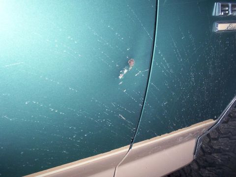 1989 Ford Bronco - dent on door