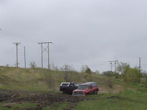 1981 Ford Bronco - Ben took a dip turning around. That hole was about 4' deep