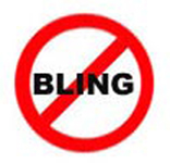 1995 Ford Bronco - A sign indicating that 'bling' is prohibited.